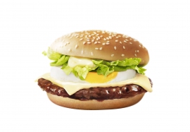 日本マクドナルドが3月1日から期間限定で販売する新商品「カマンベールてりたま」（写真：同社発表資料より）