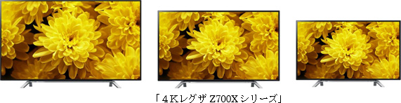 4Kレグザ「Z700Xシリーズ」 （東芝ライフスタイルの発表資料より）