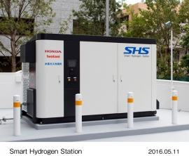 ホンダが青山本社ビルに設置した「スマート水素ステーション」（SHS）（写真提供：ホンダ）
