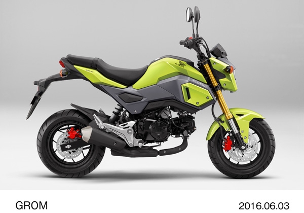 ホンダが外観を一新して発売する125ccスポーツバイク「グロム」。（レモンアイスイエロー、写真提供：ホンダ）