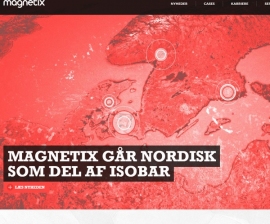 電通が買収するデンマークのデジタルエージェンシー、マグネティックス（Magnetix A/S）のWebサイト。
