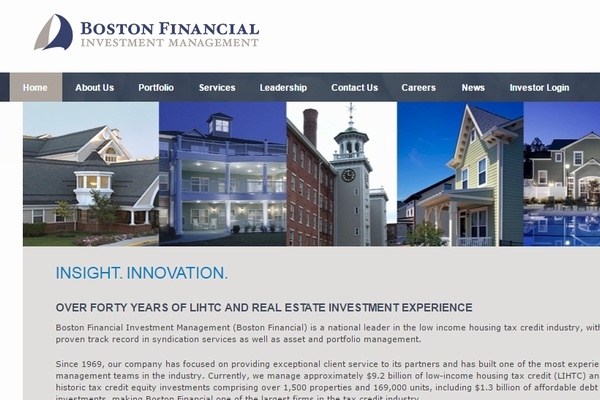 オリックスが買収した米国の金融会社ボストン・ファイナンシャル・インベストメント・マネジメントのWebサイト。