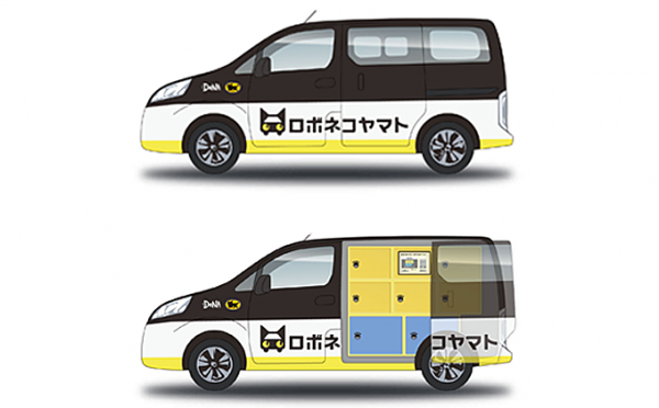 「ロボネコヤマト」プロジェクトの実用実験で使用される自動車のイメージ（DeNA発表資料より）