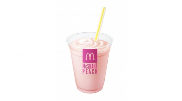 国産の桃を使用した「マックシェイク」の新商品「マックシェイク もも」 （日本マクドナルドの発表資料より）
