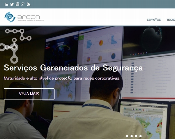 NECはブラジルのITセキュリティ企業Arcon Informatica S.A.を買収する。写真は、Arcon社のWebサイト。