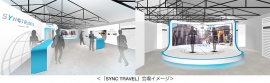 VR（仮想現実）を活用したリアルタイム遠隔海外旅行サービス「SYNC TRAVEL」の会場のイメージ。