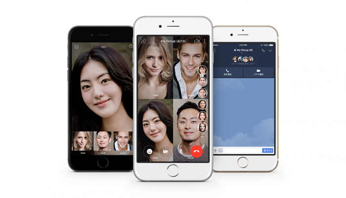 「グループビデオ通話機能」のイメージ（LINEの発表資料より）