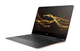 13.3インチ型モバイルノートパソコン「HP Spectre x360 13-ac000」（アッシュブラック）（写真：日本HP発表資料より）