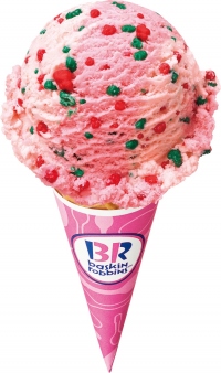 ポップロックキャンディを200%増量したストロベリー味の「ピンク☆パチキャンMAX」（B‐Rサーティワンアイスクリーム報道資料より）