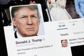 トランプ大統領のツイッターアカウント。(c) 123rf