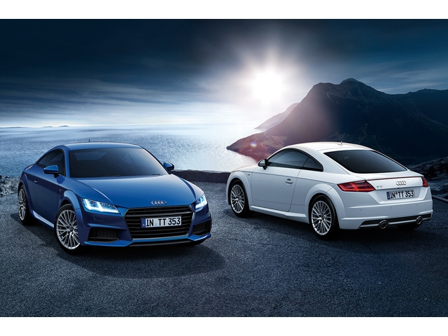 アウディ・ジャパン、110台の数量限定車「Audi TT Coupe 1.8 TFSI lighting style edition」発売、価格は529.0万円。写真は、グレイシアホワイトメタリック、スクーバブルーメタリックの2台