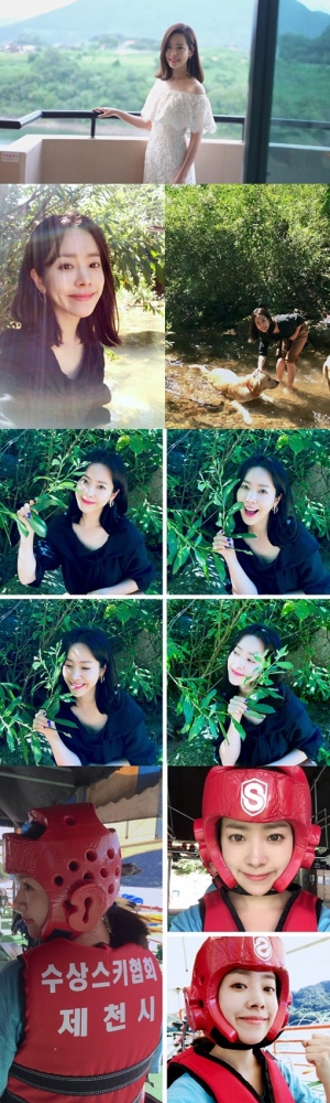 女優ハン・ジミンが自然を満喫している様子を公開した。写真：ハン・ジミンのSNS