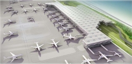 ハズラット・シャージャラール国際空港拡張完成イメージ。（画像：日本工営発表資料より）