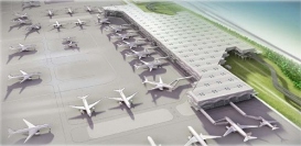 ハズラット・シャージャラール国際空港拡張完成イメージ。（画像：日本工営発表資料より）