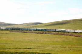 ロシアからモンゴルを経由し北京を結ぶモンゴル縦貫鉄道（トランス・シベリア鉄道）。