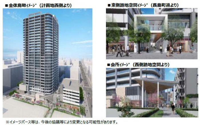 錦2丁目再開発のイメージ（野村不動産など発表資料より）