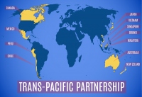 TPP参加予定国の略地図。