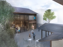 ブルーボトルコーヒー京都カフェのイメージ(大丸松坂屋百貨店の発表資料より) ブルーボトルコーヒー京都カフェのイメージ(大丸松坂屋百貨店の発表資料より)