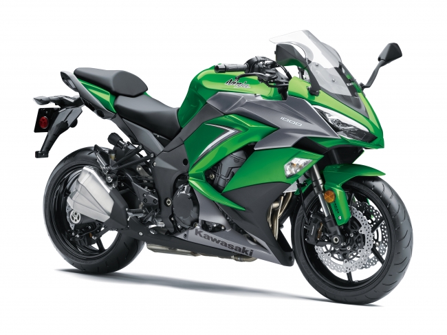 Ninja 1000／エメラルドブレイズドグリーン×メタリックマットグラファイトグレー。