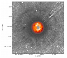 [Fe II]輝線（1.64μm）で取得されたはくちょう座P星の画像。（画像:Adam
Ginsburg氏提供）