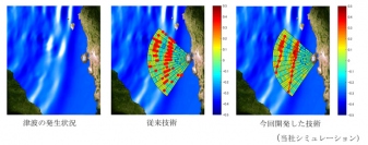 レーダーによる津波多波面検出例（写真：三菱電機の発表資料より）