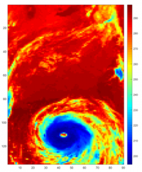 地球観測衛星Aquaに搭載された大気サウンダ（AIRS）が撮像したハリケーン （c）  NASA/JPL-Caltech