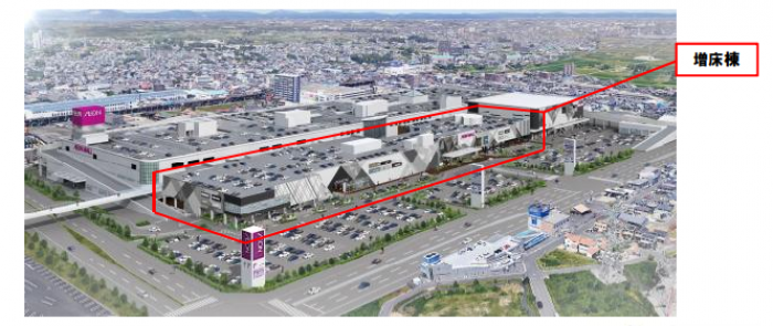 イオンモール東浦の増床イメージ（イオンモール発表資料より）