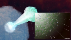ガンマ線バーストのジェットで起こる光球面放射のイメージ図。(c) 国立天文台