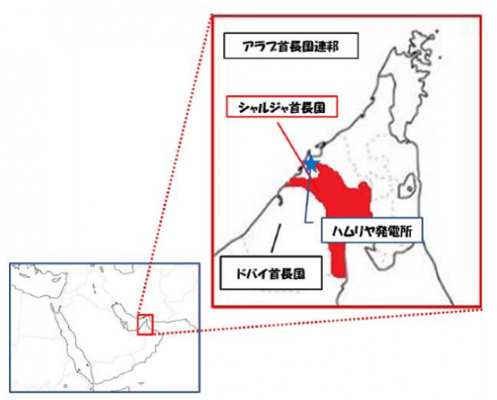 発電所の立地。（画像:住友商事発表資料より）