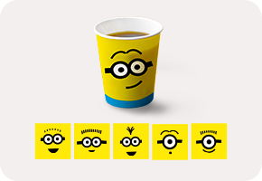 機内品の紙コップ。イラストは全6種類