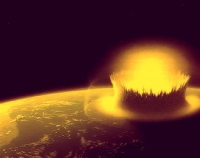 地球に巨大な小惑星が衝突したイメージ図 （c） NASA with modifications by Stephen Mojzsis