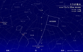 極大を迎えるミラの位置 (c) 国立天文台