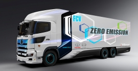 日野プロフィアベースの燃料電池大型トラックのイメージ。（画像: トヨタ自動車の発表資料より）