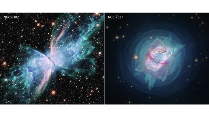 ハッブル宇宙望遠鏡が捉えた2つの惑星状星雲 （c） NASA, ESA, and J. Kastner （RIT）