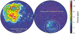 月の海に密集するKREEP物質 （c） Laneuville, M. et al （2013） Journal of Geophysical Research: Planets.