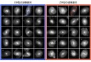 すばる望遠鏡の観測画像から自動分類された 25 億光年以上彼方の「S 字型渦巻銀河」と「Z 字型渦巻銀河」　　(c) 国立天文台