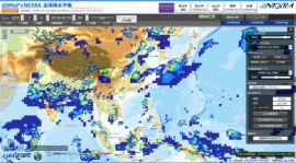 JAXAの降水情報Webページの例（画像：理化学研究所の発表資料より）