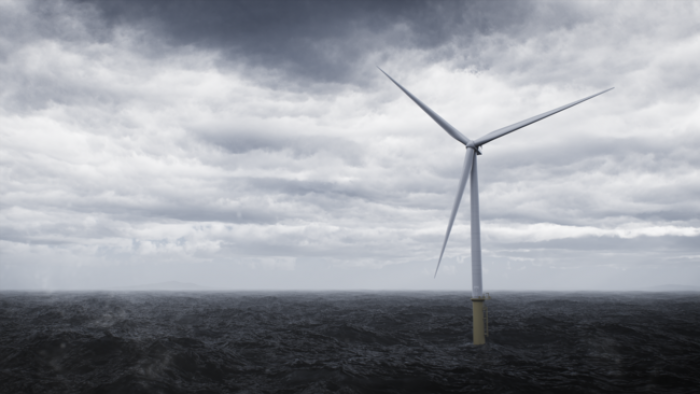 洋上風力発電のイメージ。（画像: 三菱重工業の発表資料より）