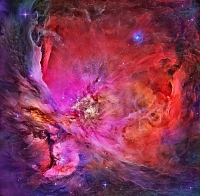 星間物質で満たされたオリオン座の大星雲M42の内部 (c) NASA