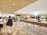 3階カフェ・物販ゾーンのイメージ（JR西日本不動産開発発表資料より）
