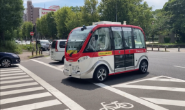 名古屋市鶴舞周辺で実証実験が行われる自動運転バス「Nanamobi」（画像：WILLER発表資料より）