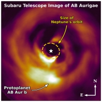 すばる望遠鏡で撮影された星ABぎょしゃ座bの画像　(c) T.カリー/すばる望遠鏡