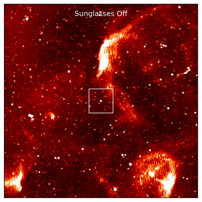 電波望遠鏡で撮影された新しいパルサー。電磁波の明滅だけでなく円偏光に着目した結果、このパルサーの発見に至った。(c) Yuanming Wang（画像: オーストラリア連邦科学産業研究機構の発表資料より）