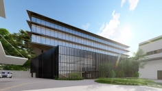 嵐山事業所に2024年1月に竣工予定の新たに開発棟のイメージ。（画像: 太陽ホールディングスの発表資料より）