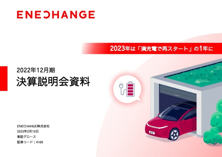 ENECHANGE、厳しい環境の中、前期比+24%と着実な売上成長　2023年は「満充電で再スタート」