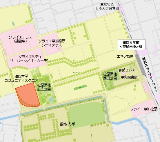 建設場所の地図（東武鉄道発表資料より）