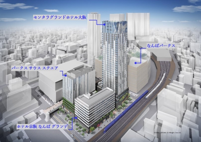 各棟の配置位置（南海電鉄の発表資料より）