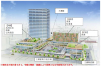三郷駅前再開発の計画図（三菱地所レジデンスの発表資料より）
