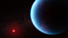系外惑星 K2-18b の大気はメタンと二酸化炭素の強い兆候を示し、硫化ジメチルの弱い兆候も示した。 NASA / CSA / ESA / R. Crawford （STScI） / J. Olmsted （STScI） / N. Madhusudhan （ケンブリッジ大学）