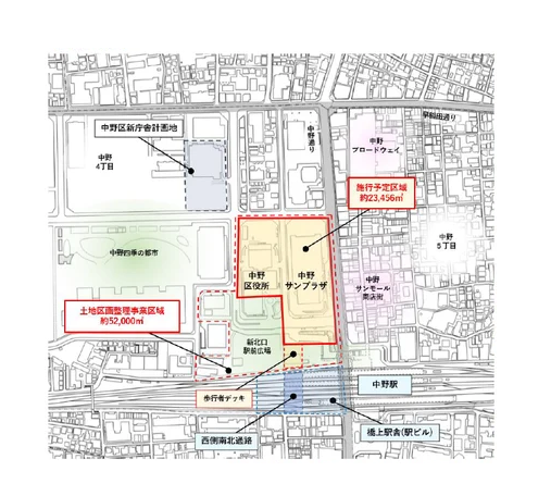 再開発場所の地図